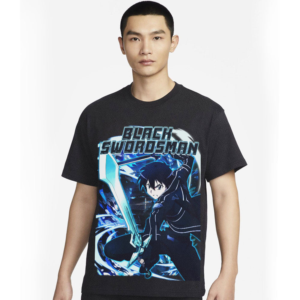 Kirito Black Swordsman Washed T-shirt Vintage Style
