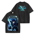 Kirito Black Swordsman Washed T-shirt Vintage Style