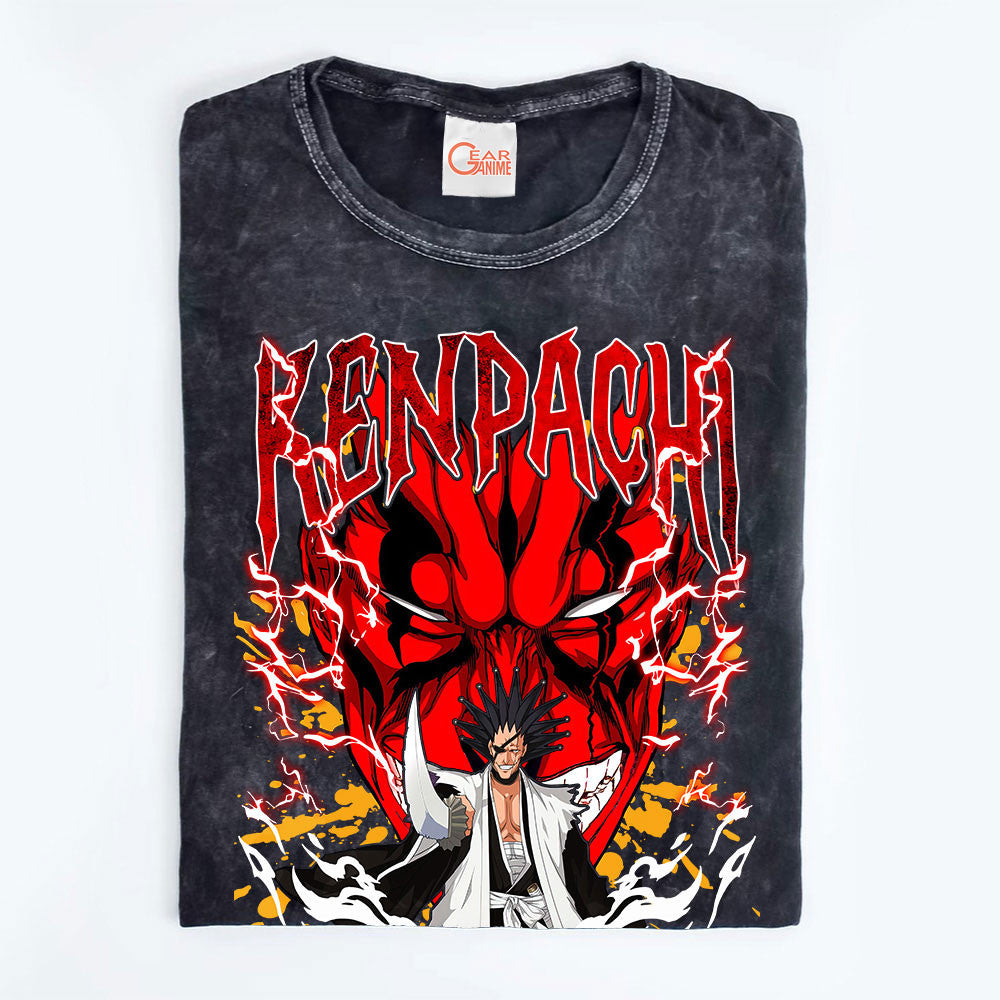 Kenpachi Zaraki Washed T-shirt Vintage Style