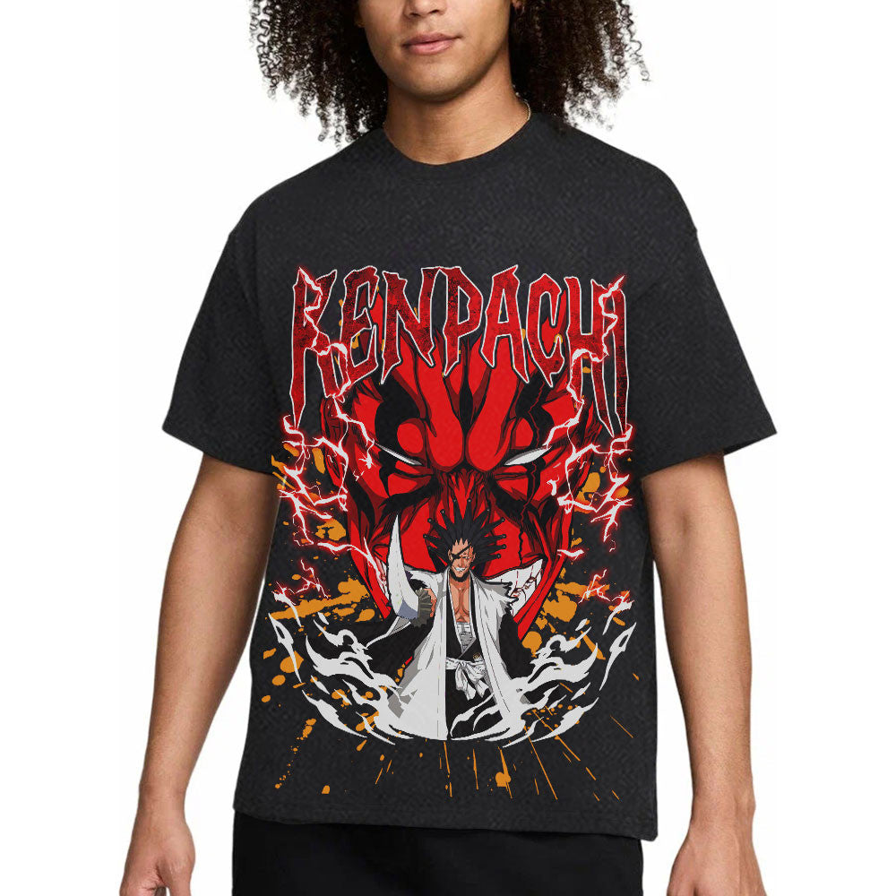 Kenpachi Zaraki Washed T-shirt Vintage Style