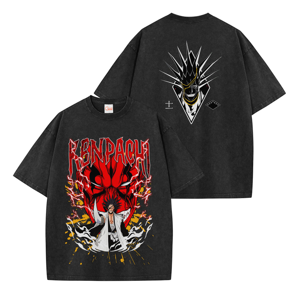 Kenpachi Zaraki Washed T-shirt Vintage Style