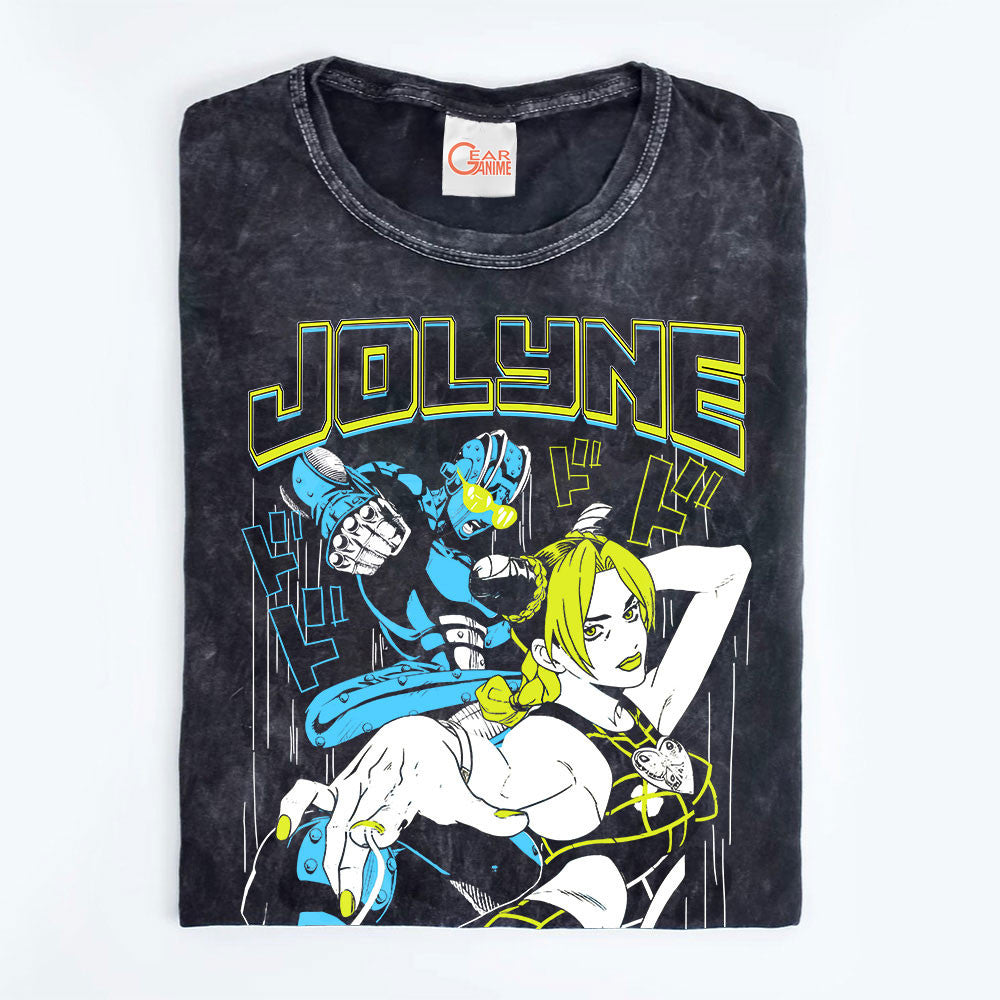 Jolyne Kujo Washed T-shirt Vintage Style
