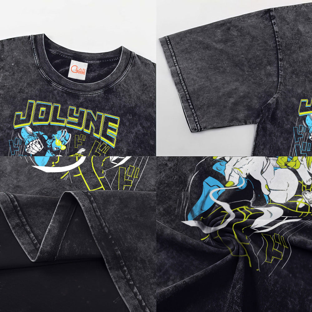 Jolyne Kujo Washed T-shirt Vintage Style