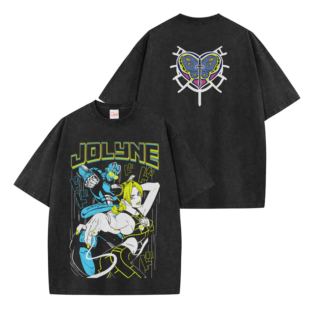 Jolyne Kujo Washed T-shirt Vintage Style