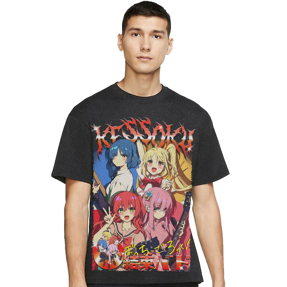Kessoku Band Washed T-shirt Vintage Style
