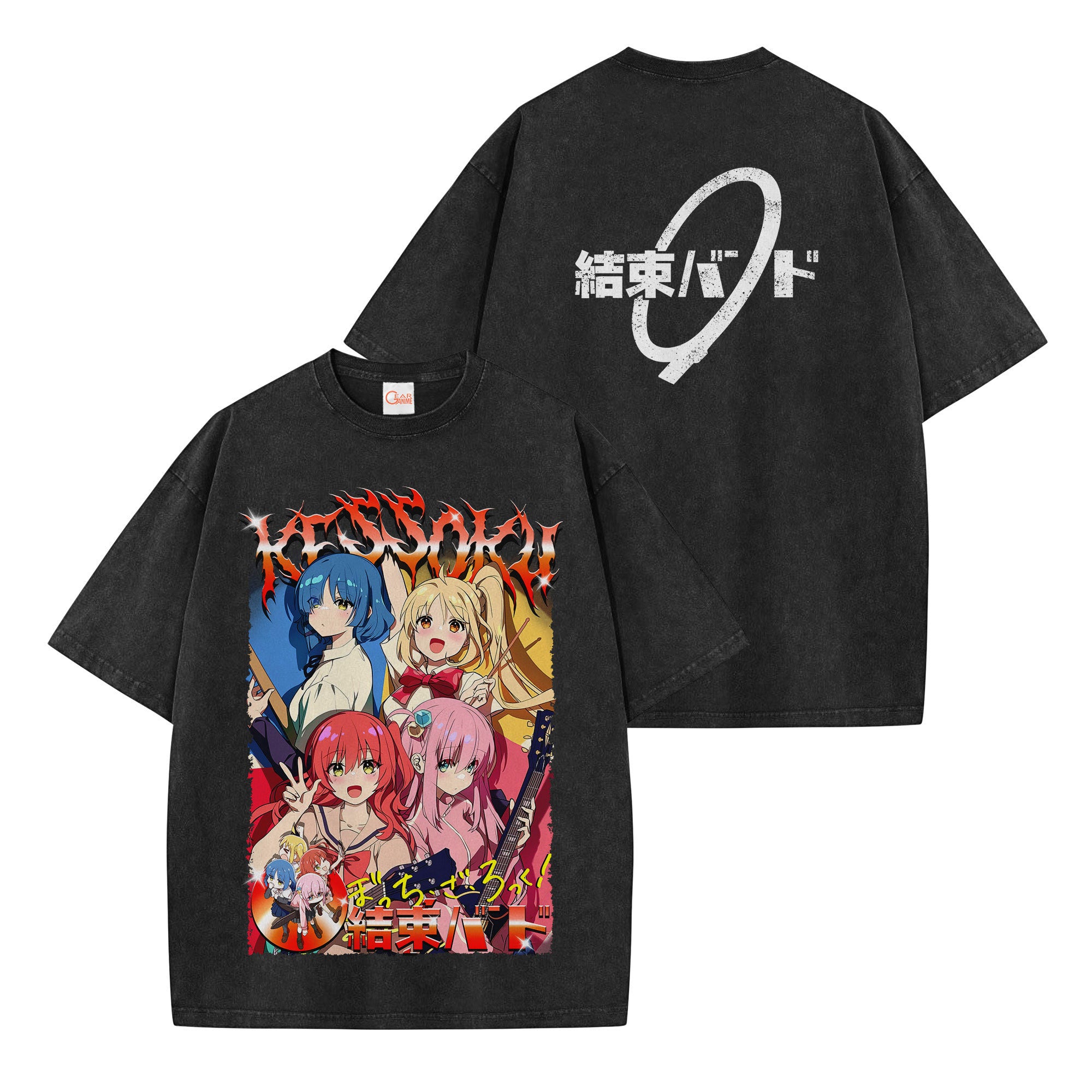 Kessoku Band Washed T-shirt Vintage Style