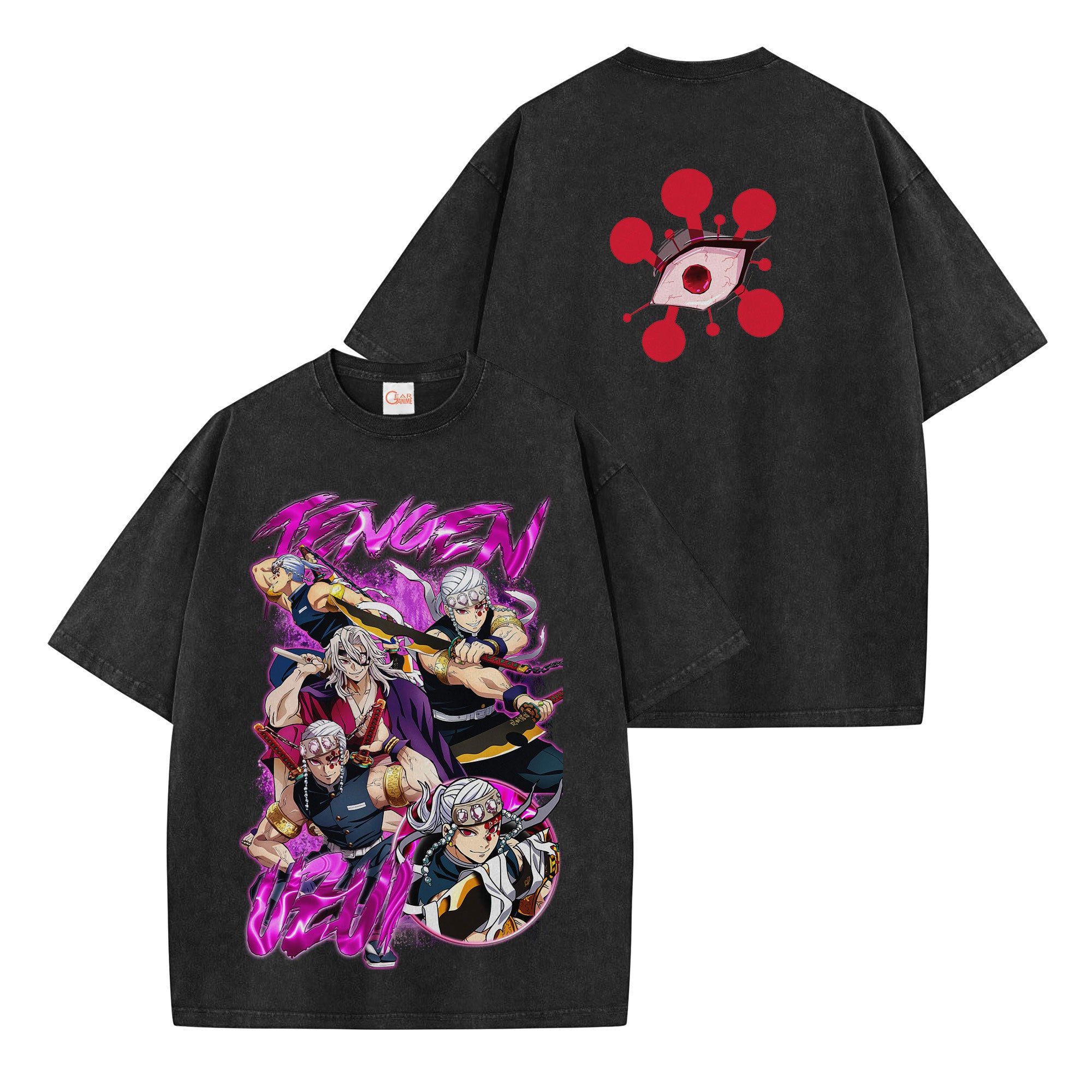 Tengen Uzui Washed T-shirt Vintage Style