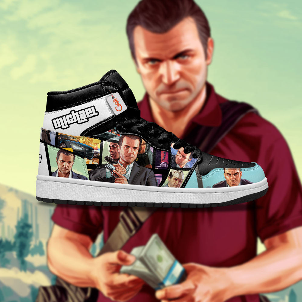 Michael De Santa High-Top Sneakers Custom GTA Game Personalized
