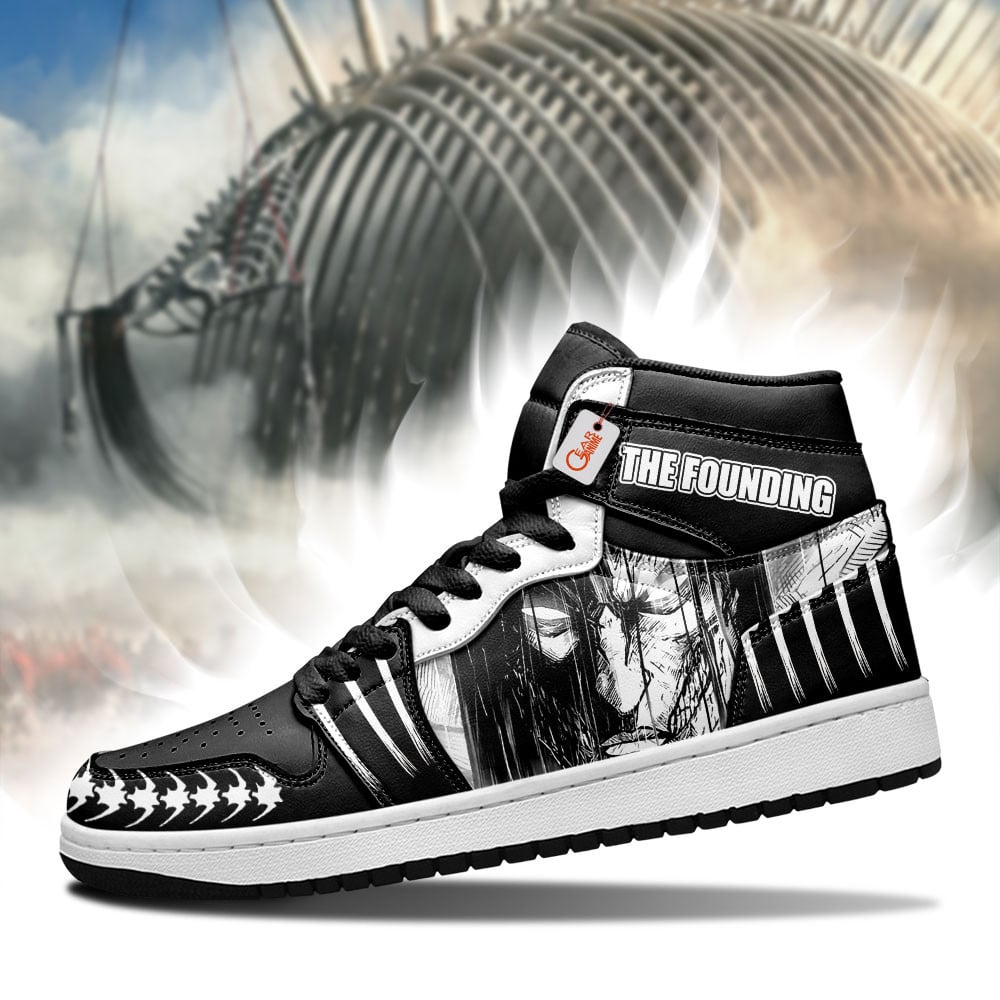 Eren Founding Titan Custom High-Top Sneakers - Personalized Name