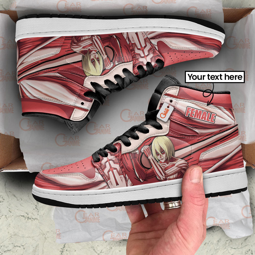 Female Titan Custom High-Top Sneakers - Personalized Name