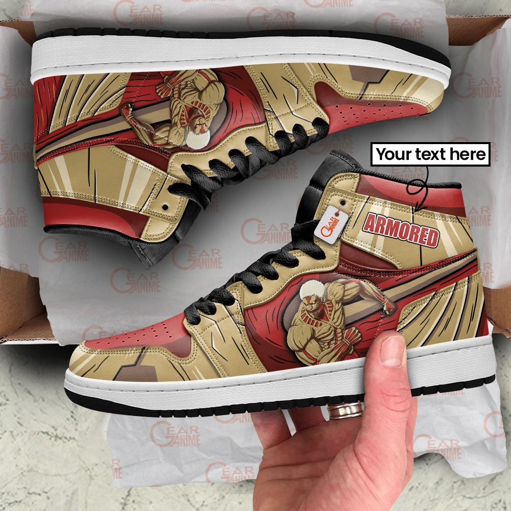 Armored Titan Custom High-Top Sneakers - Personalized Name