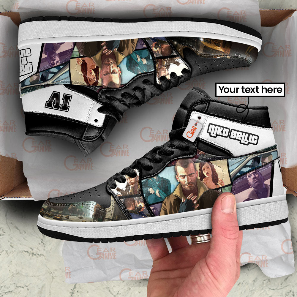 Niko Bellic High-Top Sneakers Custom GTA Game Collection Personalized