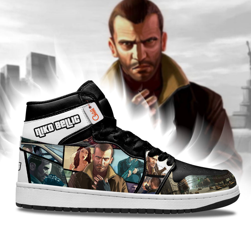 Niko Bellic High-Top Sneakers Custom GTA Game Collection Personalized