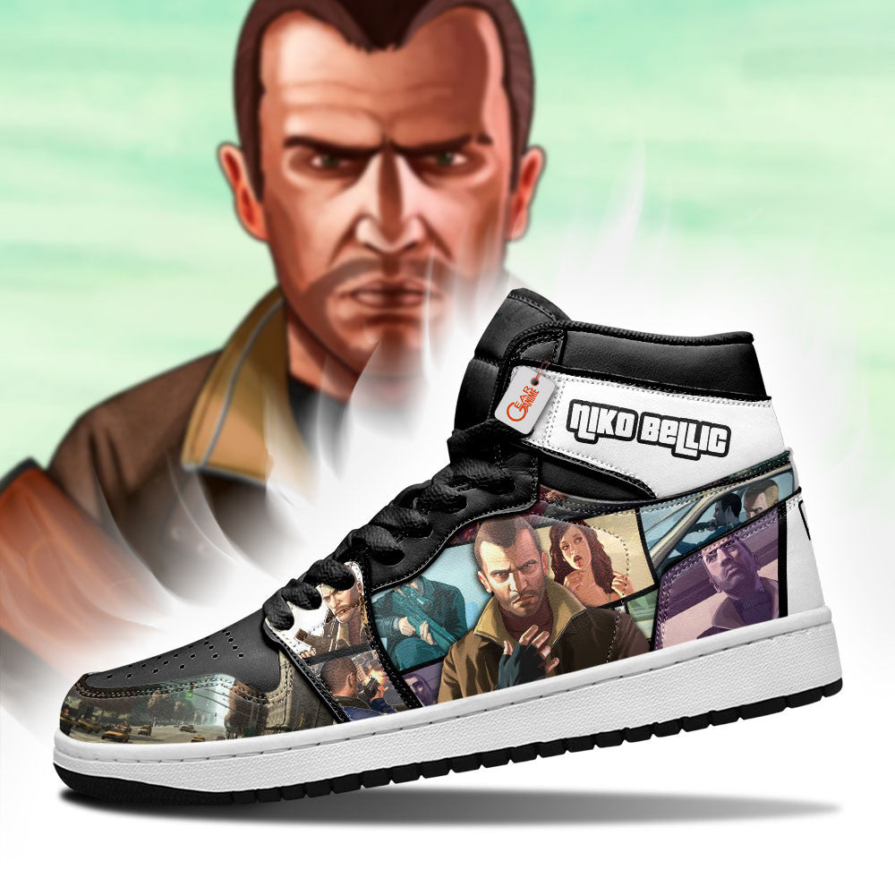 Niko Bellic High-Top Sneakers Custom GTA Game Collection Personalized