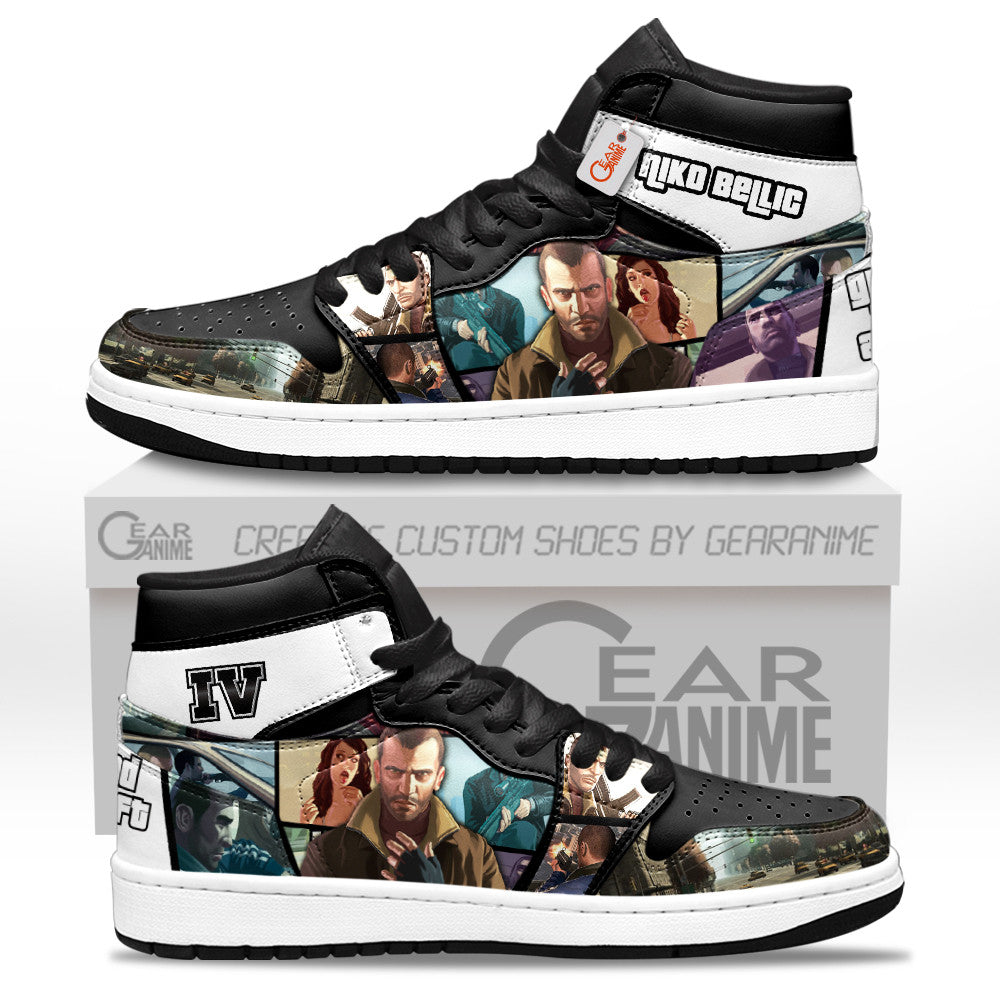 Niko Bellic High-Top Sneakers Custom GTA Game Collection Personalized