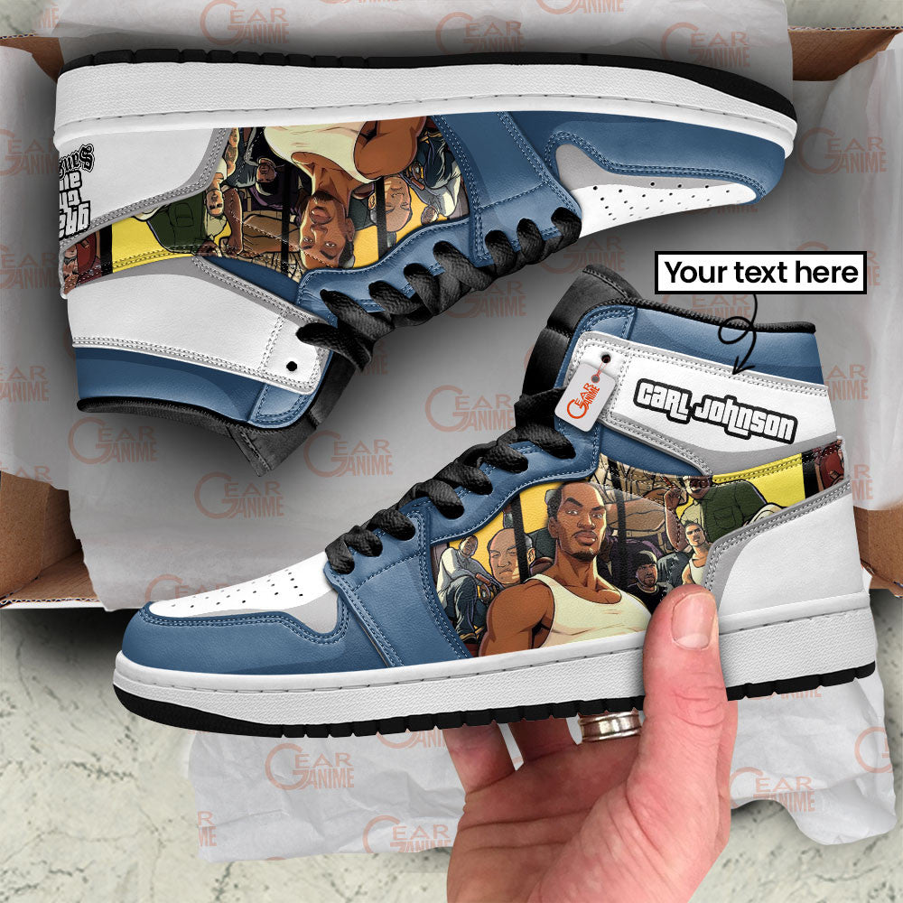 Carl Johnson High-Top Sneakers Custom GTA Game Collection Personalized
