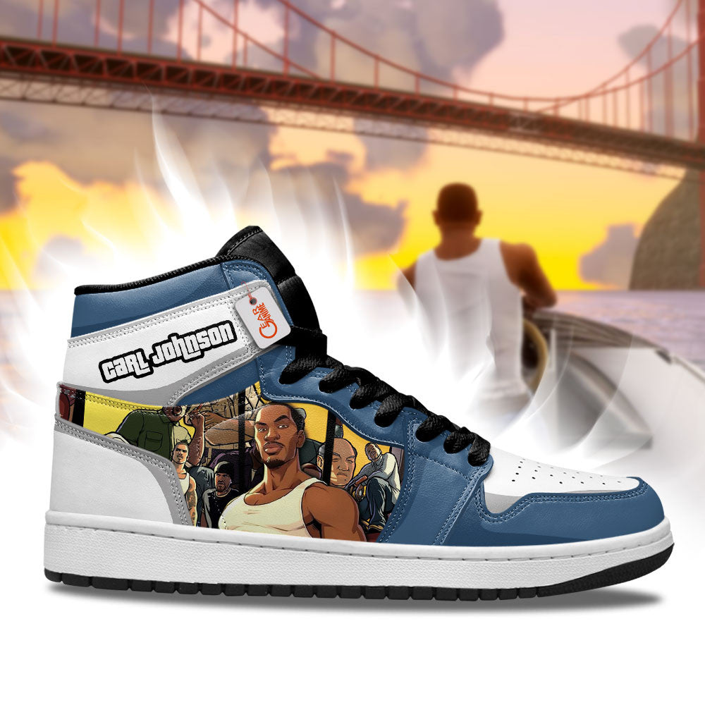 Carl Johnson High-Top Sneakers Custom GTA Game Collection Personalized