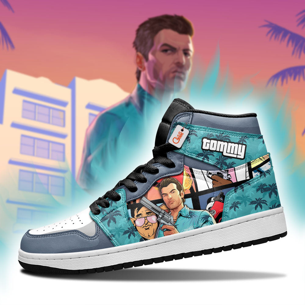 Tommy Vercetti High-Top Sneakers Custom GTA Game Collection Personalized