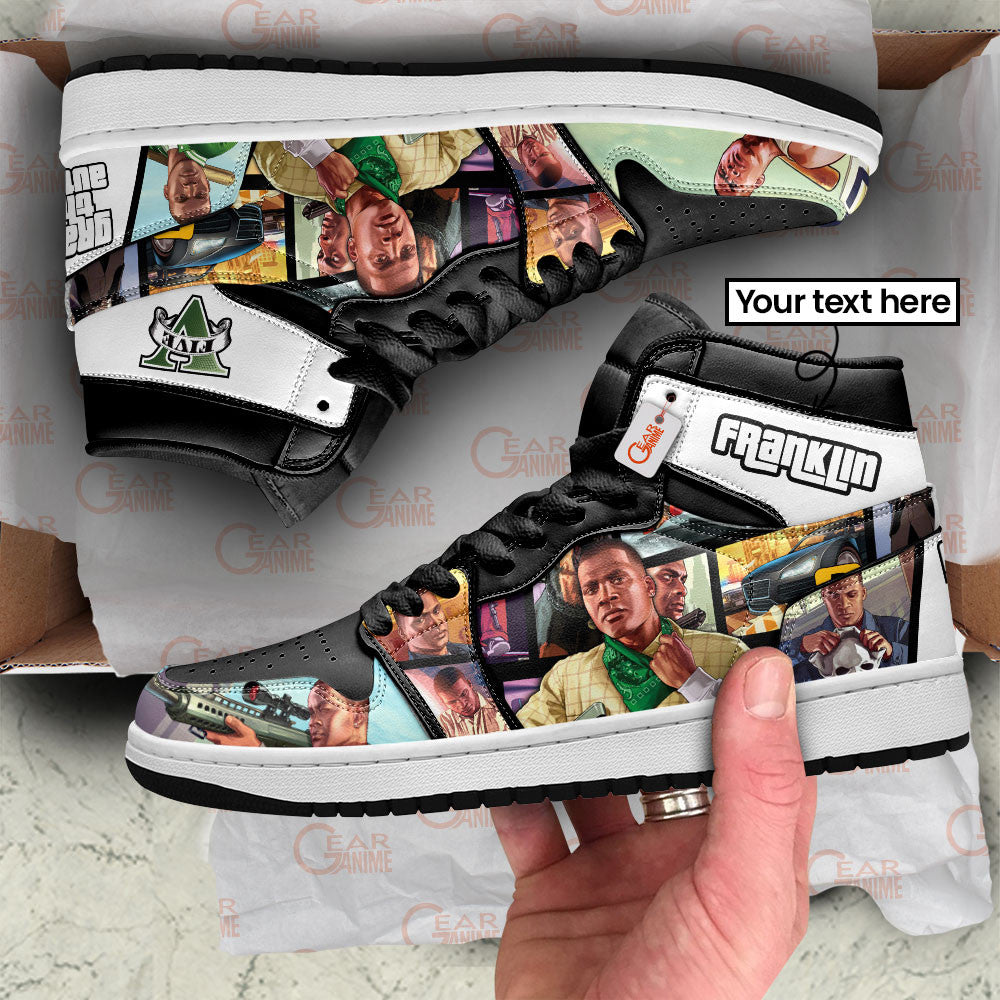 Franklin Clinton High-Top Sneakers Custom GTA Game Collection Personalized