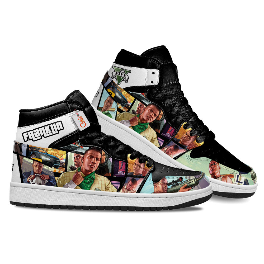 Franklin Clinton High-Top Sneakers Custom GTA Game Collection Personalized