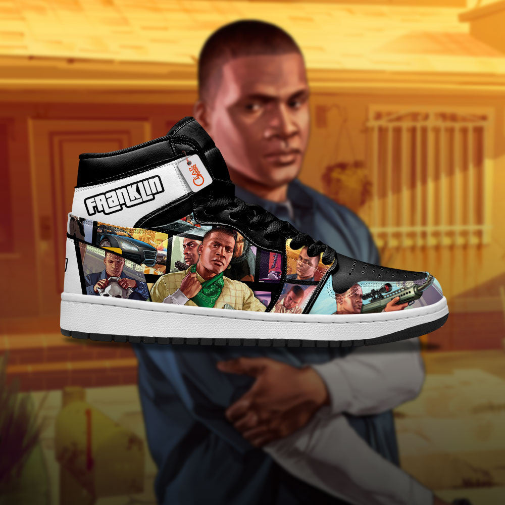 Franklin Clinton High-Top Sneakers Custom GTA Game Collection Personalized