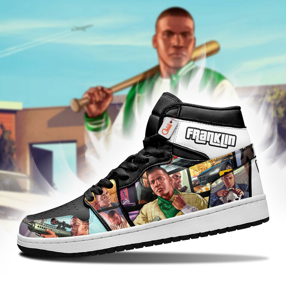 Franklin Clinton High-Top Sneakers Custom GTA Game Collection Personalized