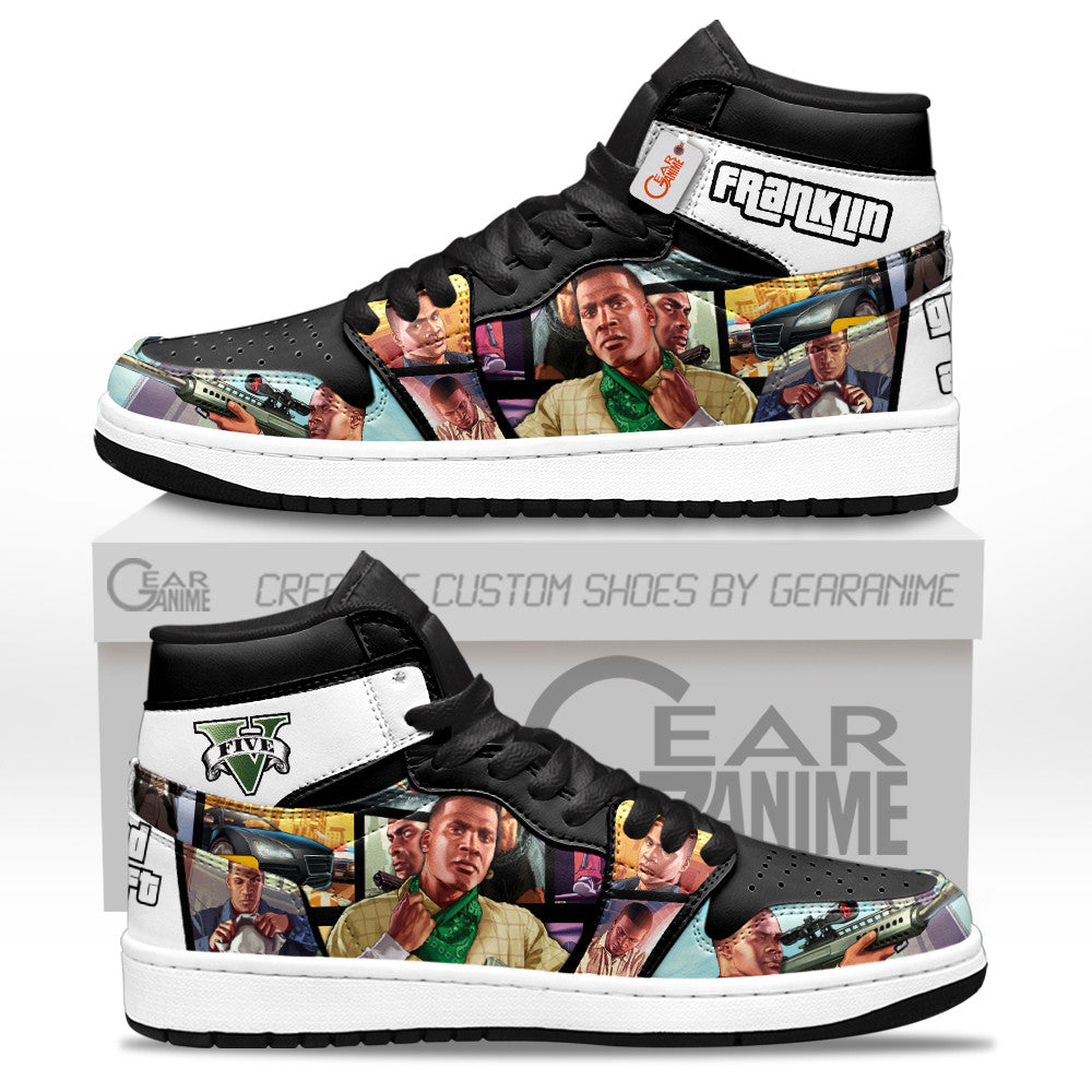 Franklin Clinton High-Top Sneakers Custom GTA Game Collection Personalized