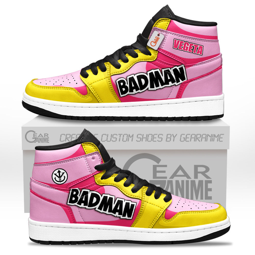 Vegeta Pink Custom High-Top Sneakers - Personalized Name