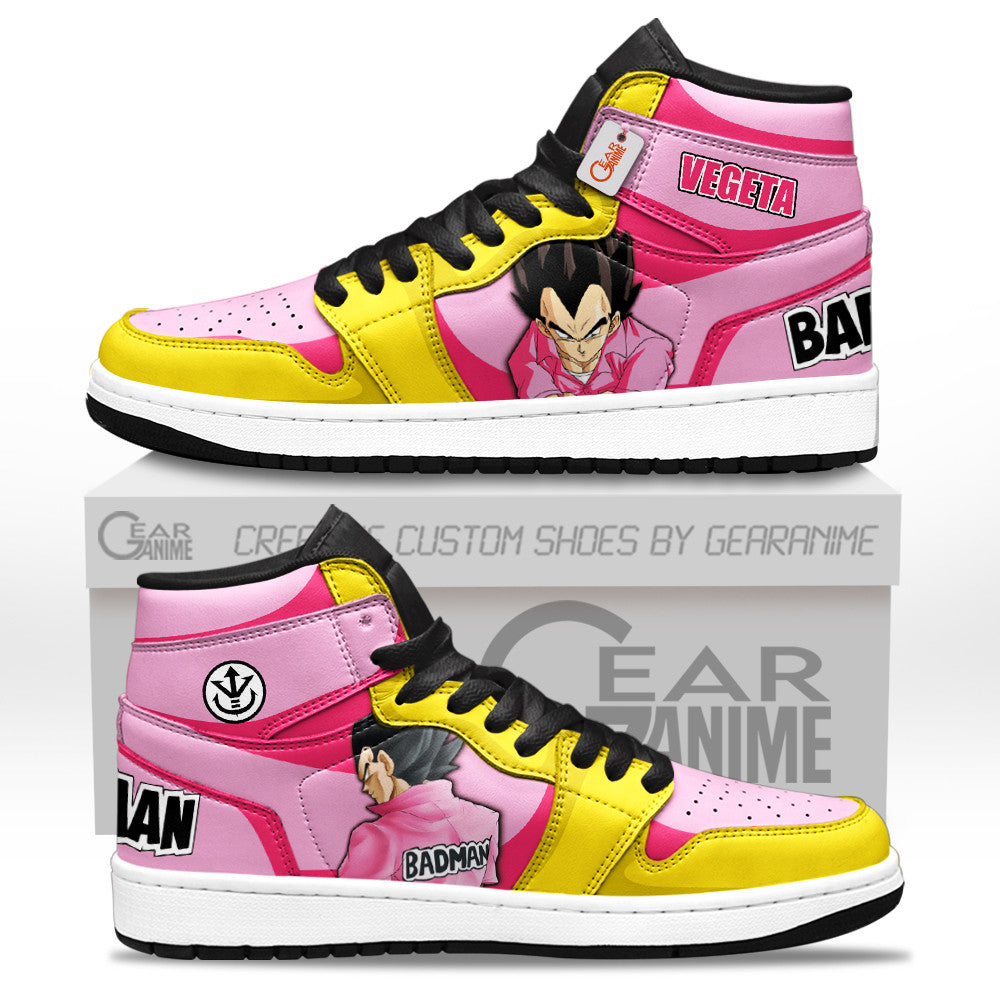 Vegeta Bad Man Custom High-Top Sneakers - Personalized Name