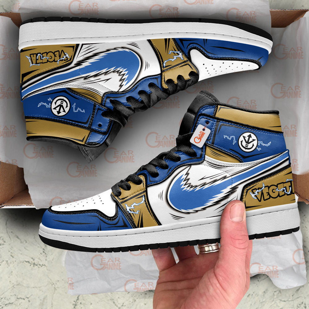 DBZ Prince Vegeta Custom High-Top Sneakers Blue Blast