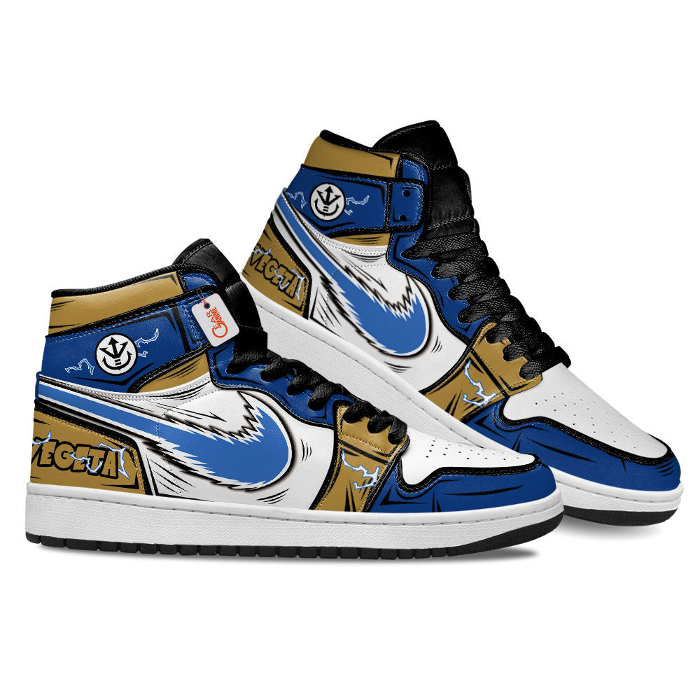 DBZ Prince Vegeta Custom High-Top Sneakers Blue Blast