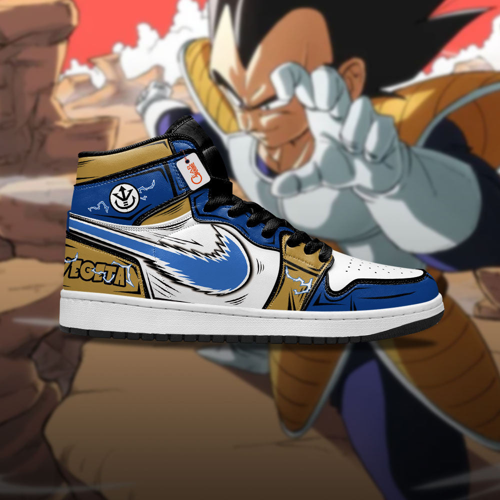 DBZ Prince Vegeta Custom High-Top Sneakers Blue Blast