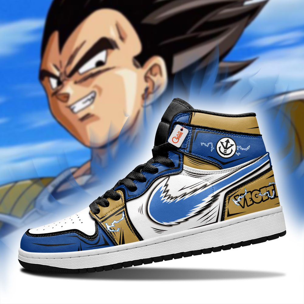 DBZ Prince Vegeta Custom High-Top Sneakers Blue Blast