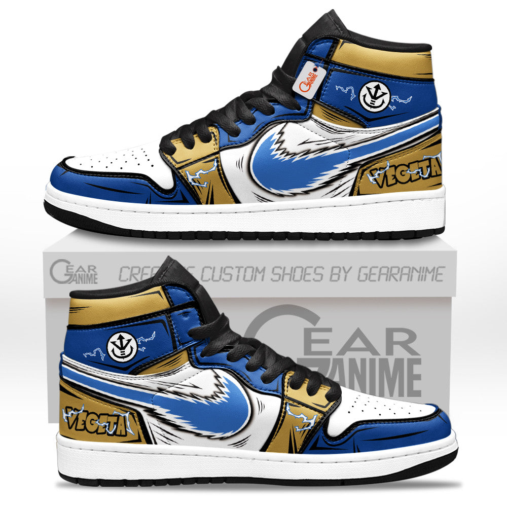 DBZ Prince Vegeta Custom High-Top Sneakers Blue Blast
