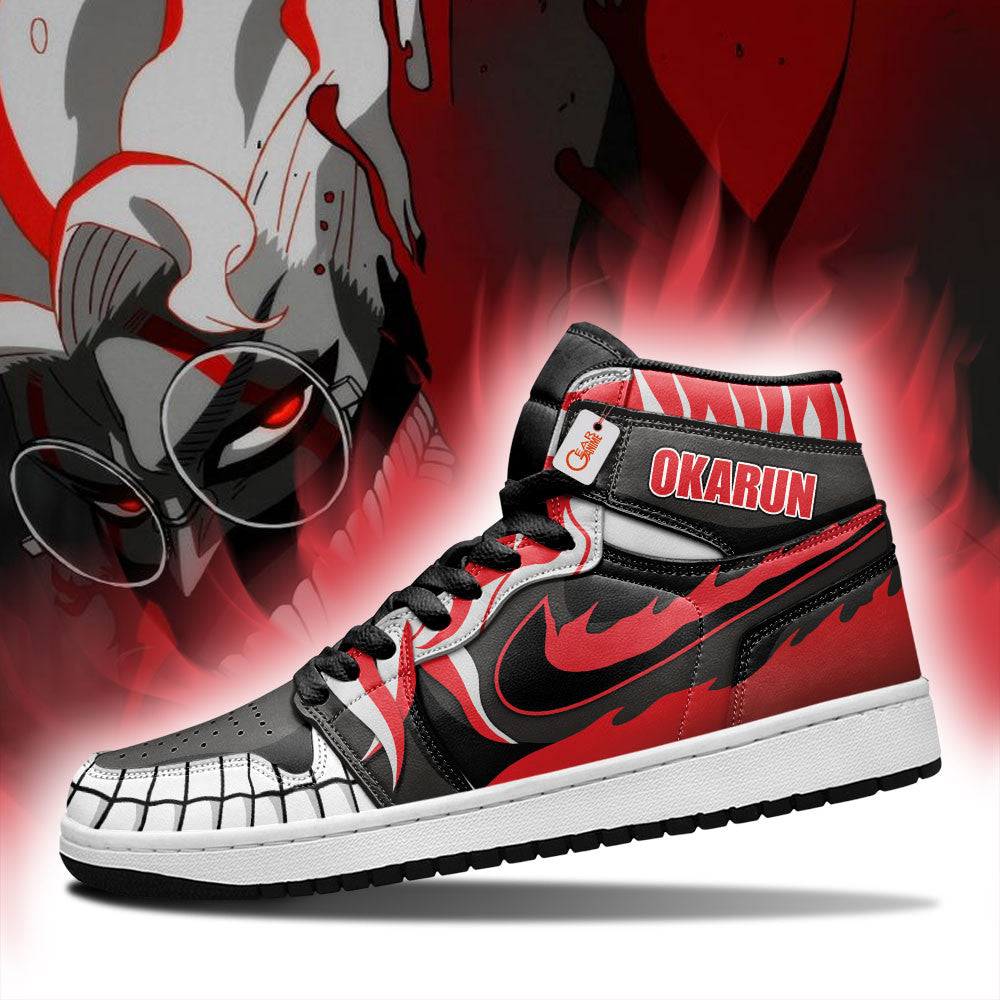 Okarun Mask Custom High-Top Sneakers - Personalized Name