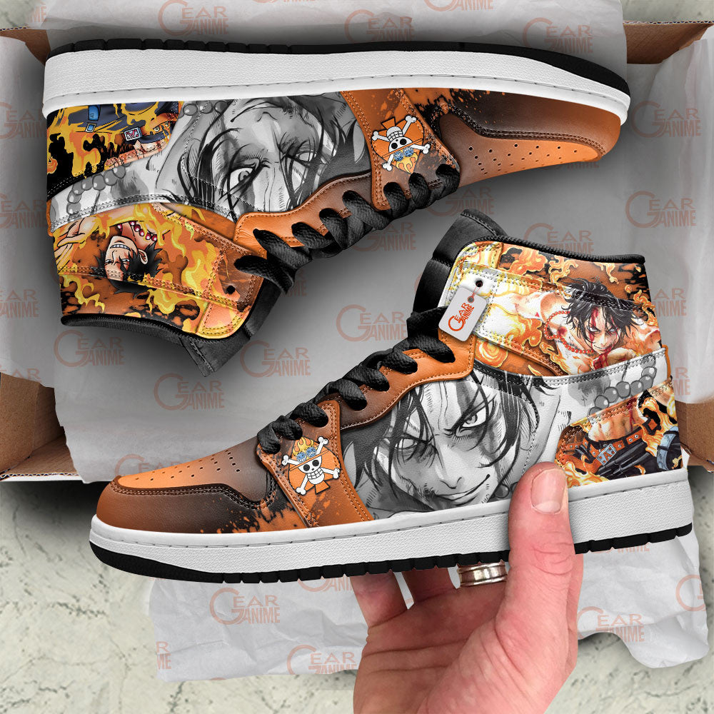 Portgas D. Ace Custom High-Top Sneakers