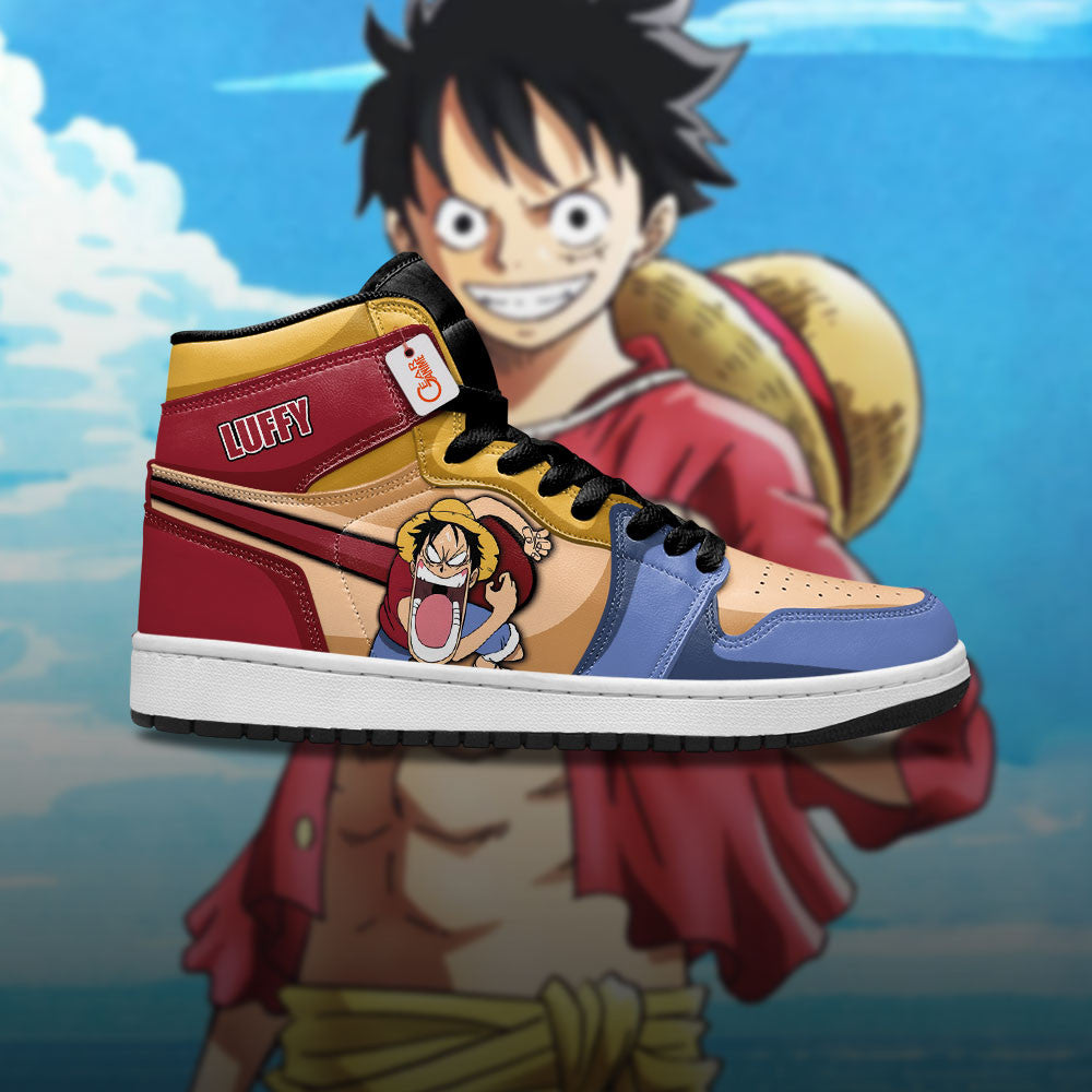 Luffy Custom High-Top Sneakers Big Mouth Personalized Collection
