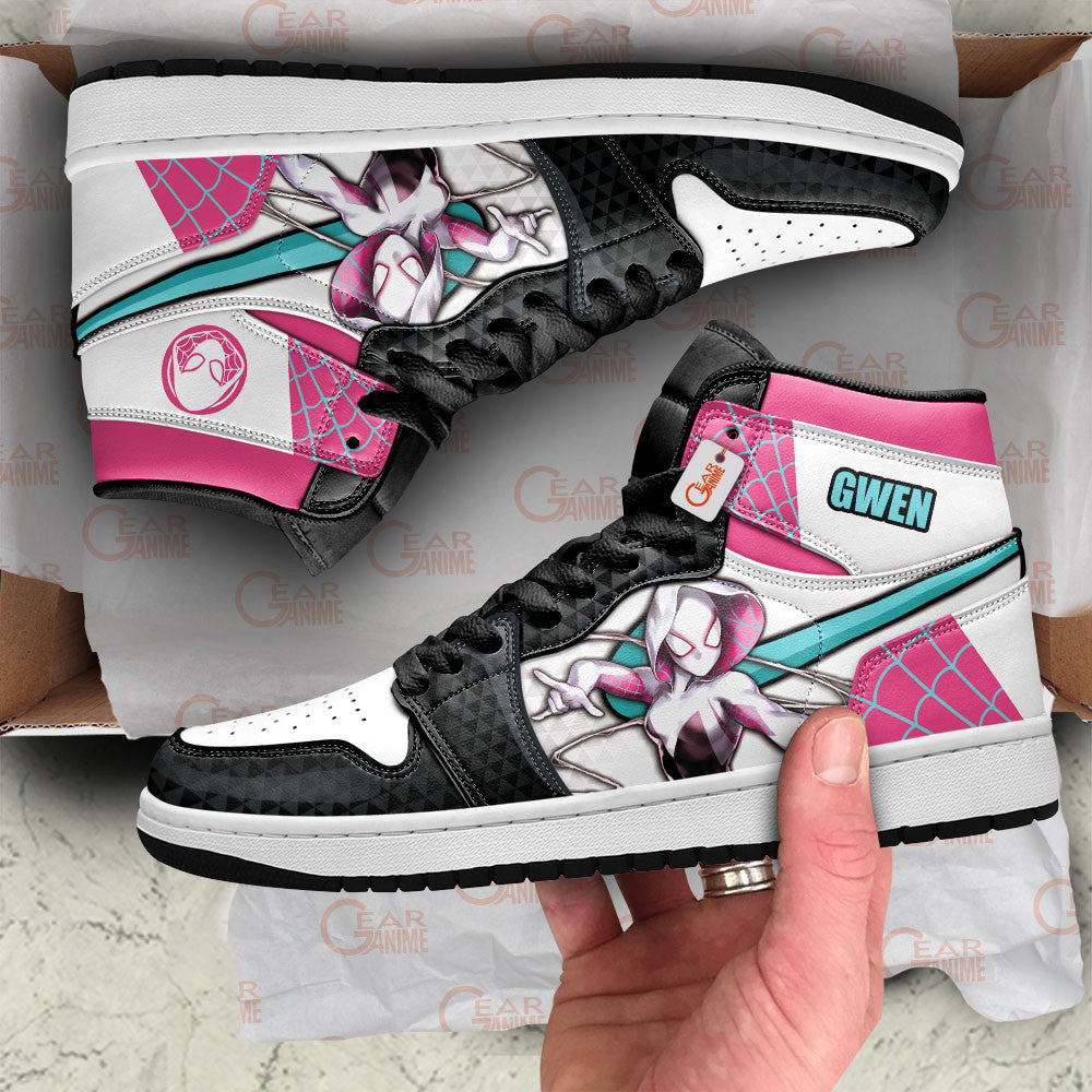 Gwen Stacy High-Top Sneakers Spider-Verse Custom Name