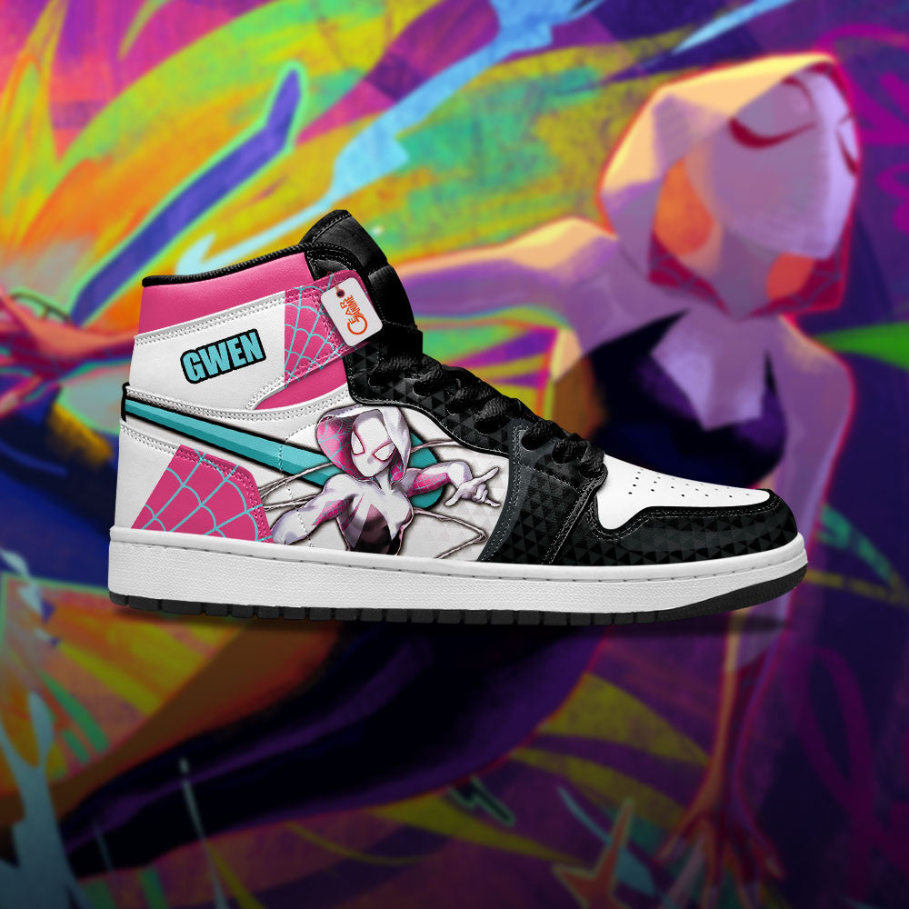 Gwen Stacy High-Top Sneakers Spider-Verse Custom Name