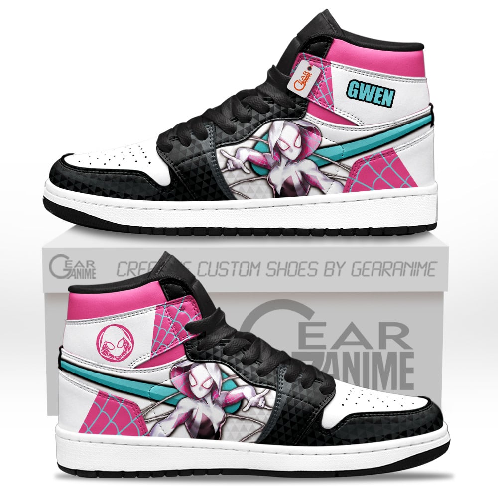 Gwen Stacy High-Top Sneakers Spider-Verse Custom Name