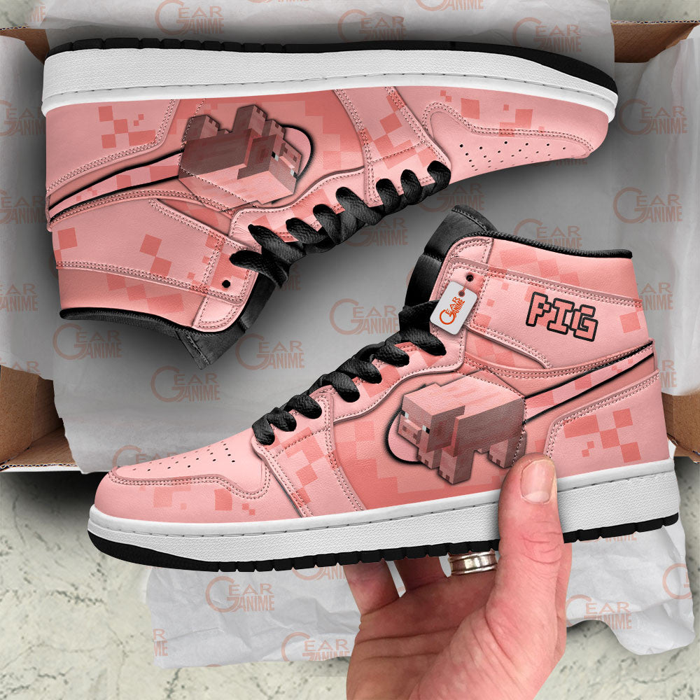 Pig High-Top Sneakers Custom Personalized Games