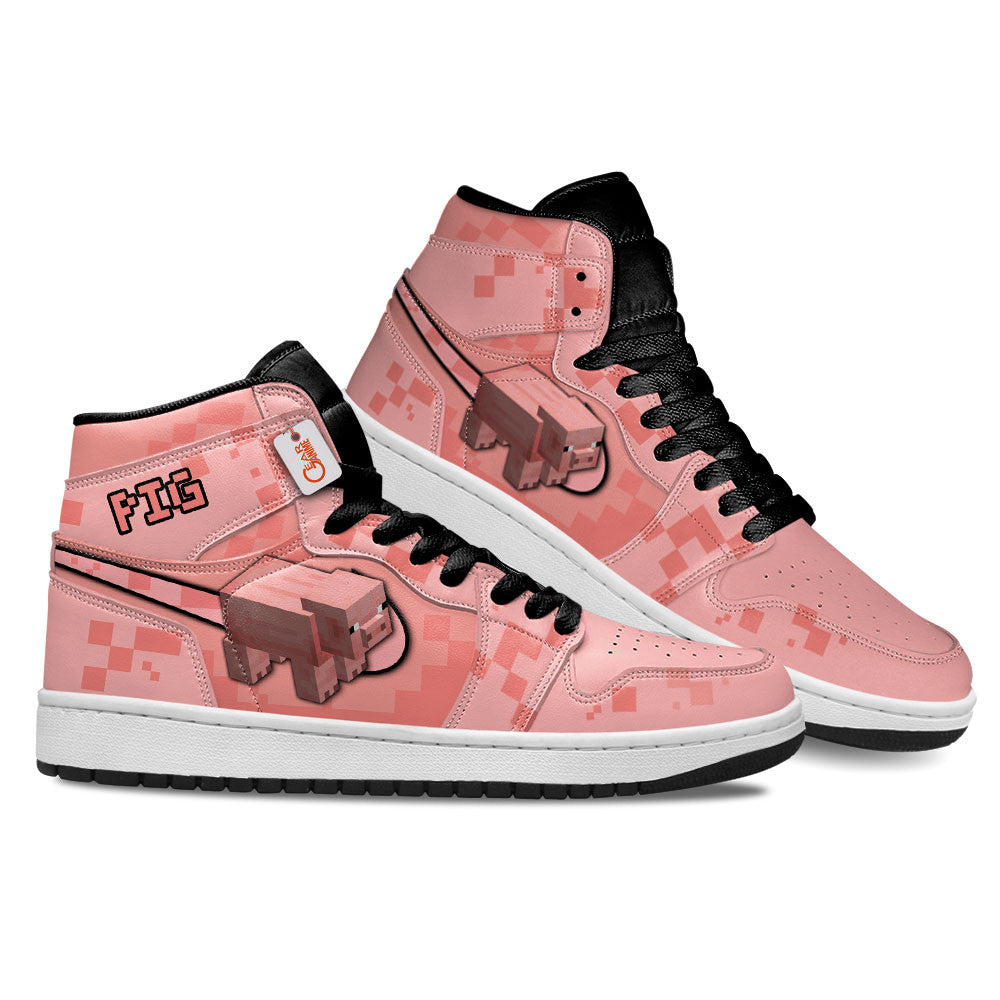 Pig High-Top Sneakers Custom Personalized Games
