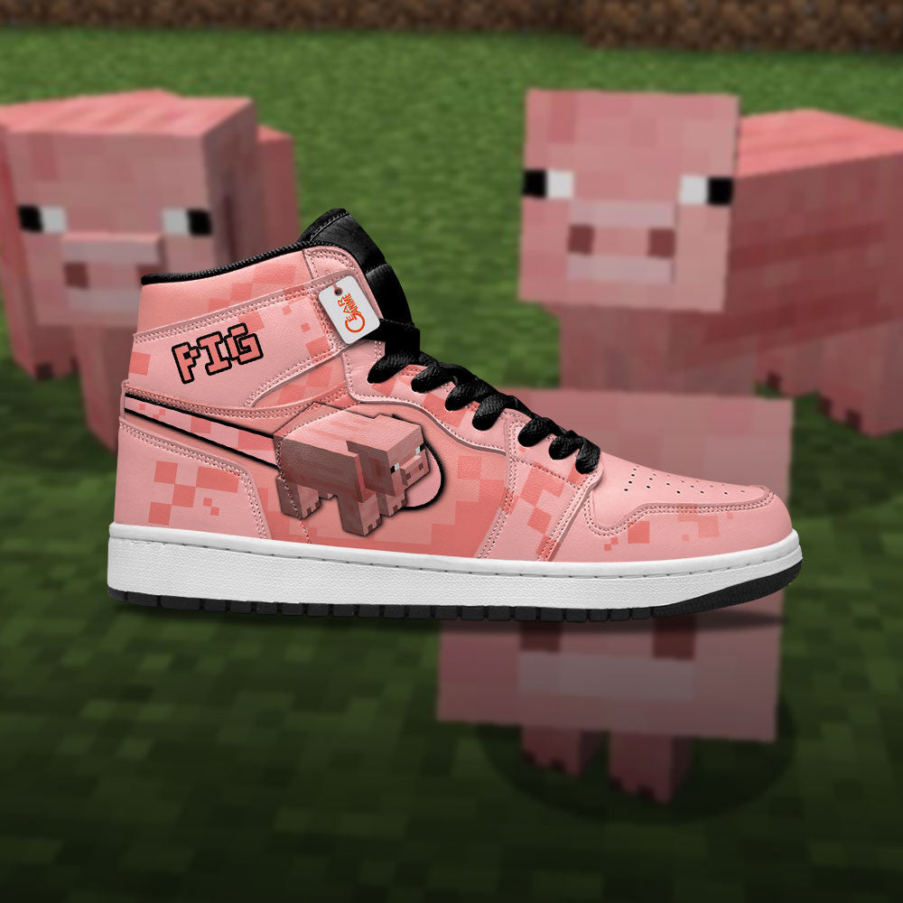 Pig High-Top Sneakers Custom Personalized Games