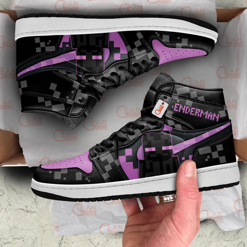 Enderman Custom Gaming Custom High-Top Sneakers - Personalized Name