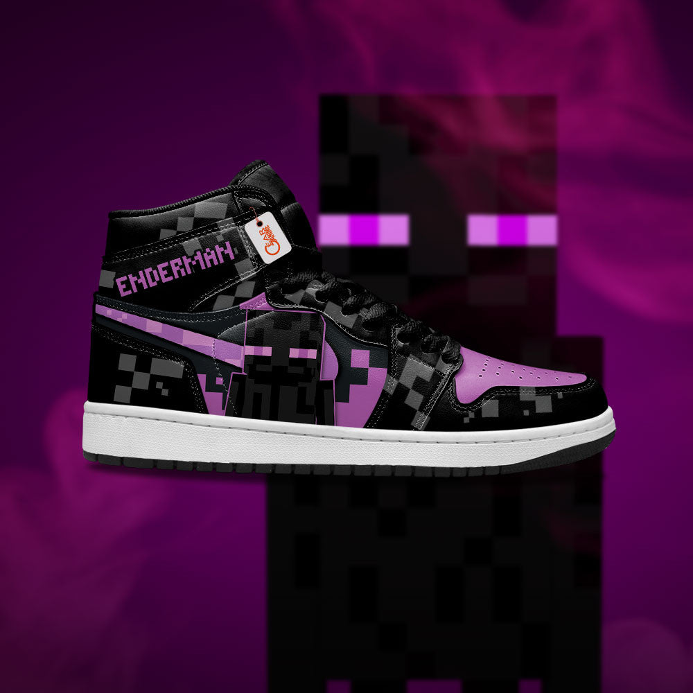 Enderman Custom Gaming Custom High-Top Sneakers - Personalized Name