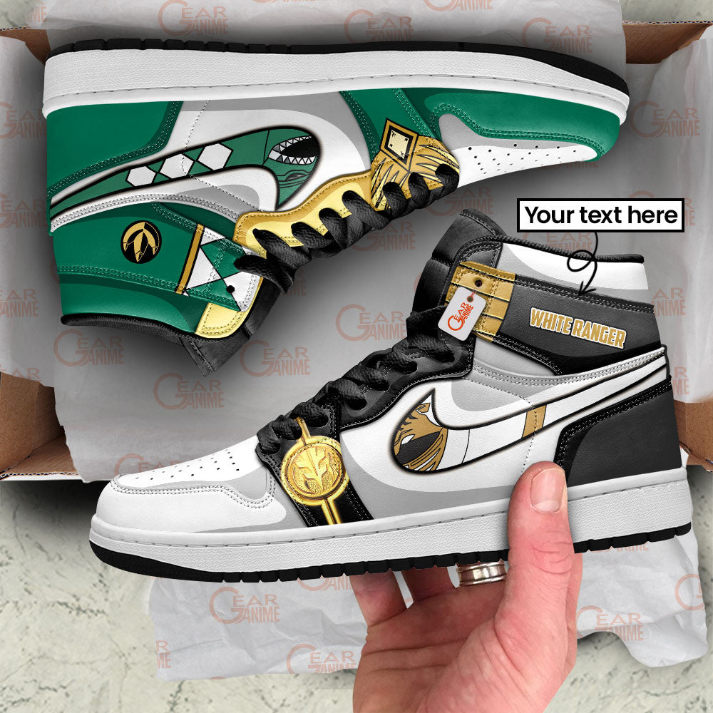 Green Ranger x White Ranger High-Top Sneakers Custom Name