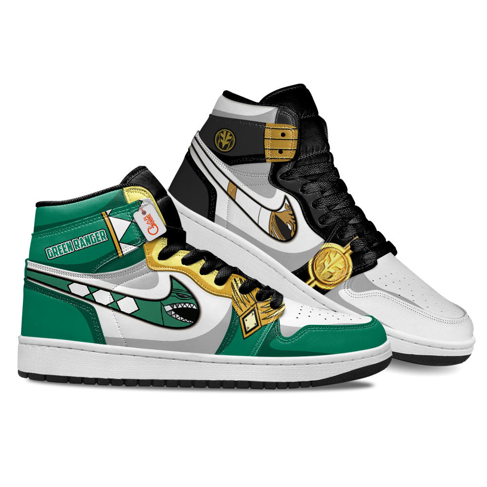 Green Ranger x White Ranger High-Top Sneakers Custom Name