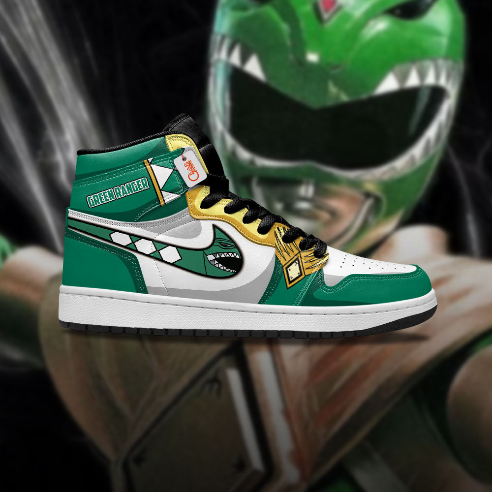 Green Ranger x White Ranger High-Top Sneakers Custom Name