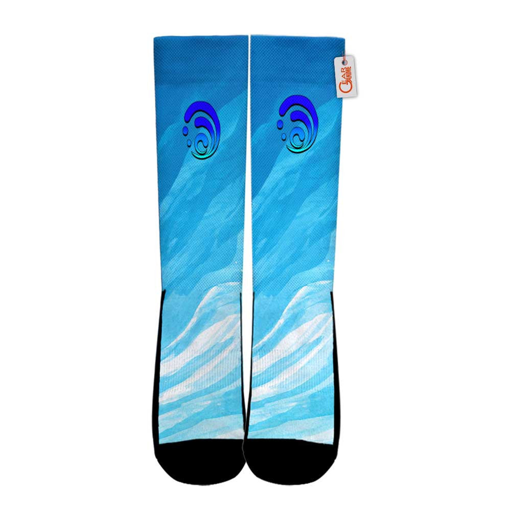Hydro Water Element Socks Genshin Impact Game Collection - FREE with shoes order