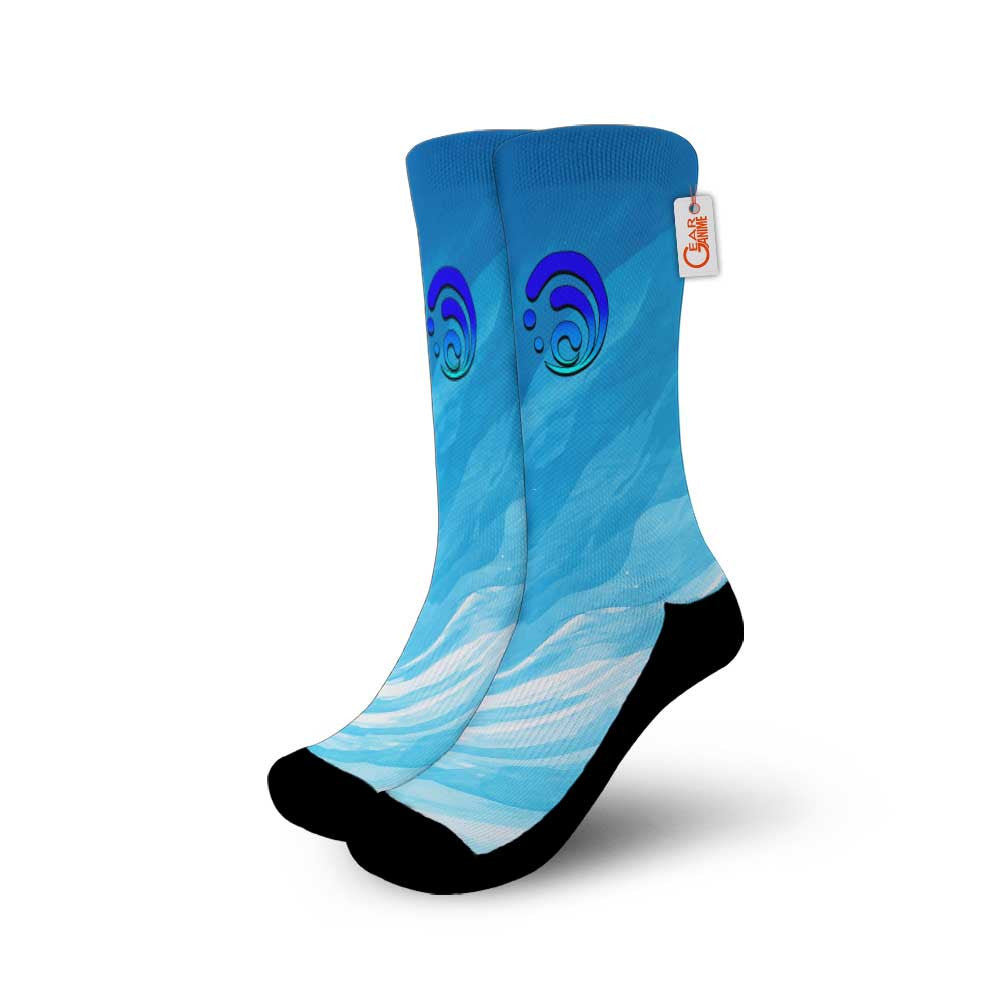 Hydro Water Element Socks Genshin Impact Game Collection - FREE with shoes order